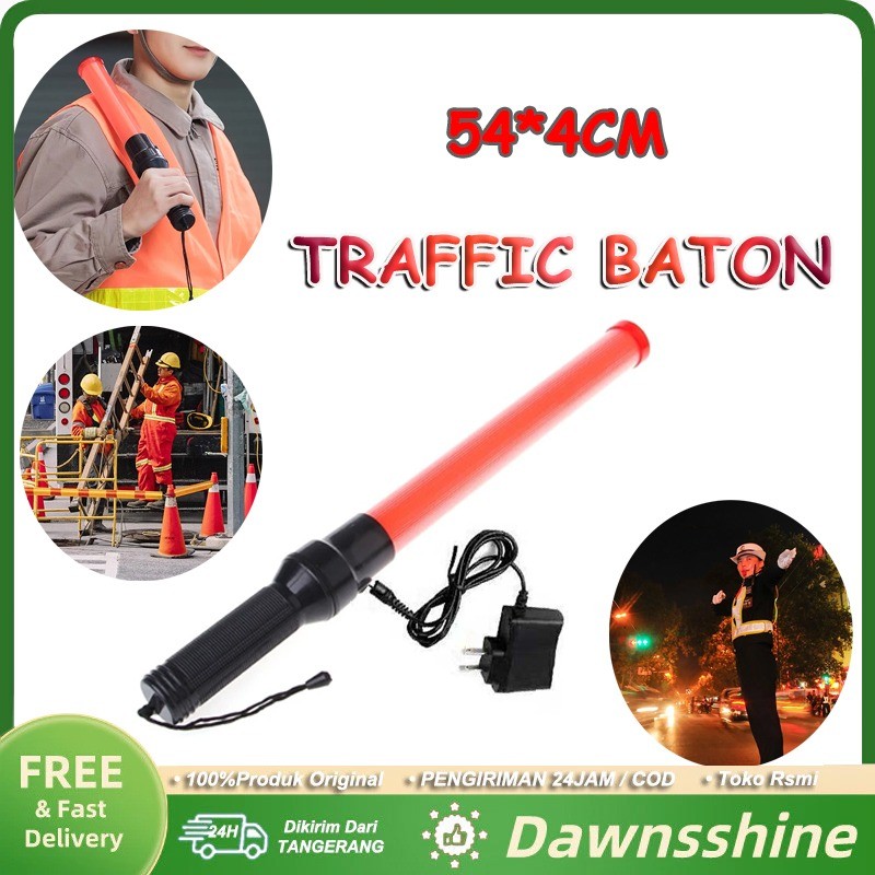 【COD】54cm Polisi Bunyi Baton Lalu Lintas Tongkat Parkir Nyala Lampu Besar Charge Dan Tidak Ada Sente