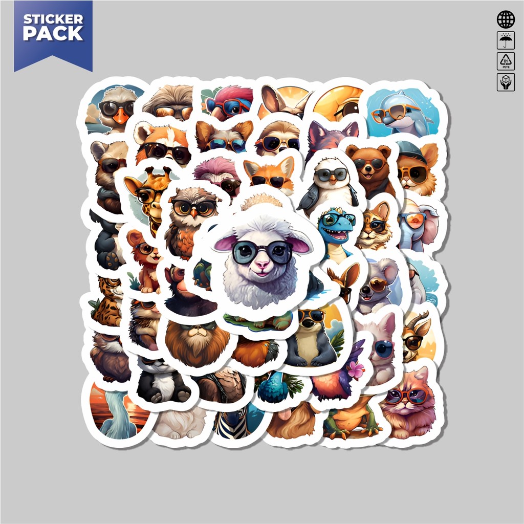 

[100PCS]Stiker Pack Stiker Cute Animal [Hewan Hewan] Aesthetic Vinyl Anti Air Dekorasi Sticker Laptop Buku Journal Koper Helm Casing HP Gitar Helm Skateboard