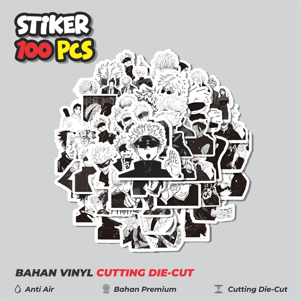 

Terbaru! 50 pcs Stiker Anime Jujutsu Kaisen Black & White Dekorasi Lucu Kreatif untuk Notebook, Skateboard, HP