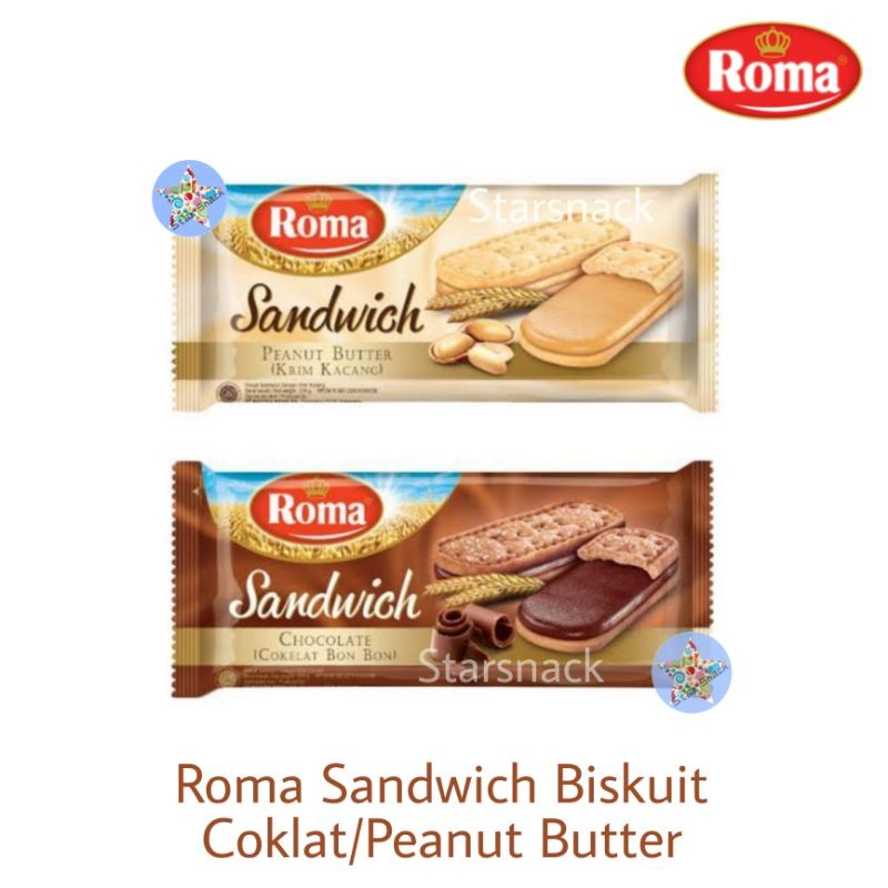 

Roma sandwich Coklat /Peanut butter Bon bon 189gr