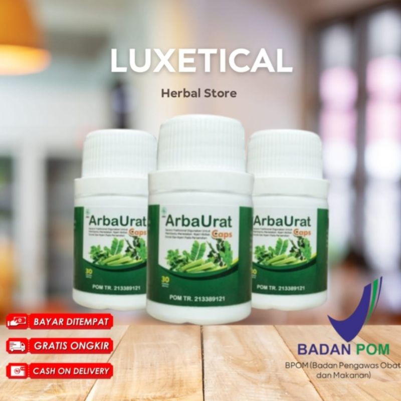 ArbaUrat Herbal (Gold) 3 Caps - Obat Herbal Asam Urat / Pereda Nyeri Sendi dan Rematik - BPOM