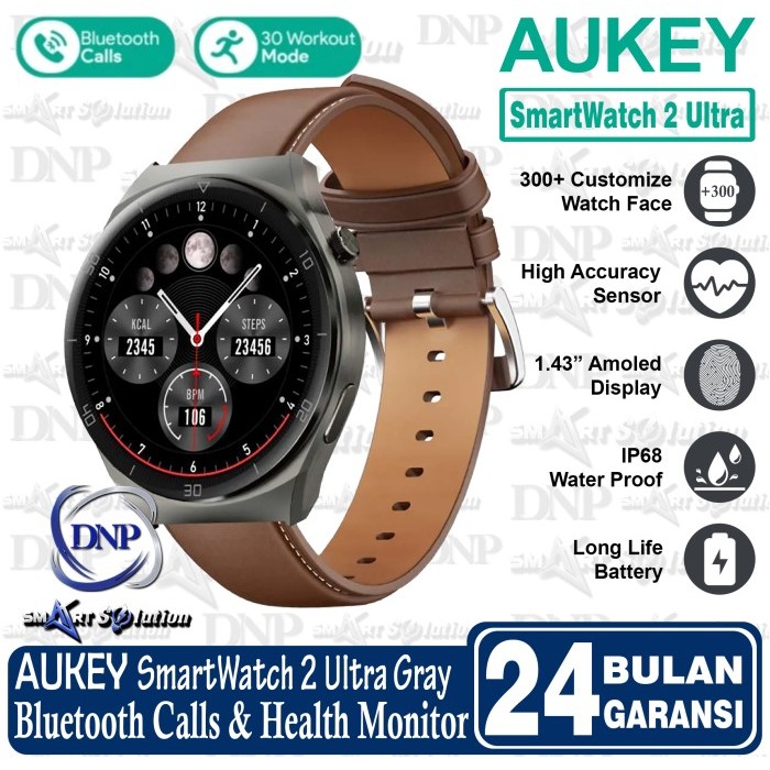 AUKEY SmartWatch 2 Ultra Amoled Display Waterproof Bluetooth Call SW-2U