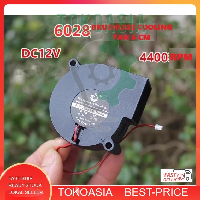 6028 12V 6V  DC Blower 6CM Kipas Pendingin Keong Brushless Cooling Fan