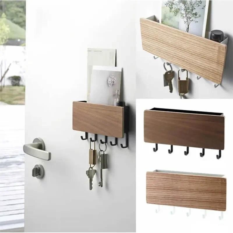 

Wall Hanging Bamboo Key Hanger Holder Wall Organizer Rectangle Key Rack Hooks Coat Hooks Home Decoration Coat Hanger