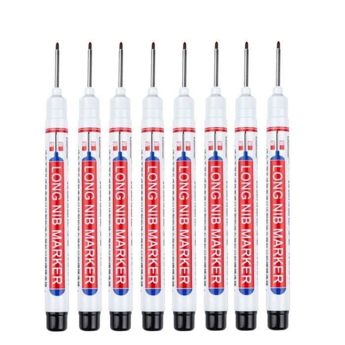 

[New Arrival] 20mm Kepala Panjang Nib Marker Cepat Kering Long Head Marker 10PCS - Hitam / 10PCS