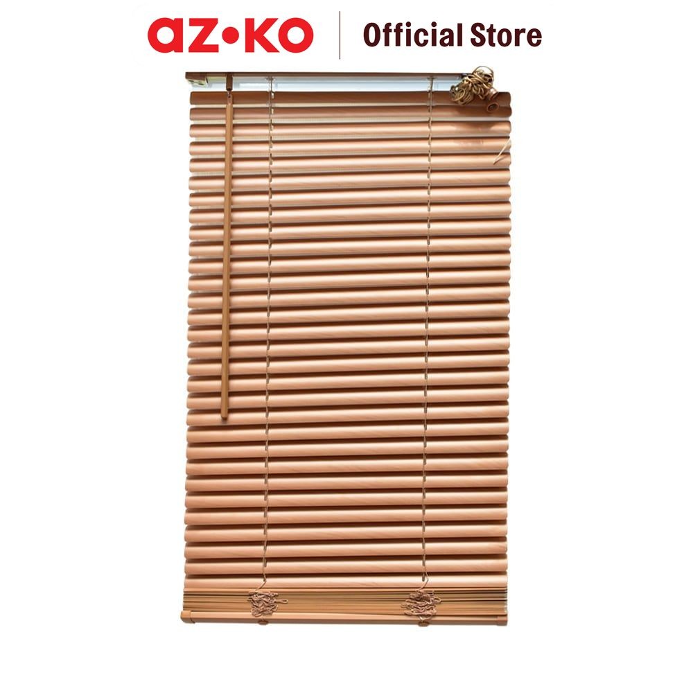 AZKO Forhom 120x220 cm Venetian Blinds 25 Mm - Cokelat Dekorasi Interior Penutup Jendela Roller Blin