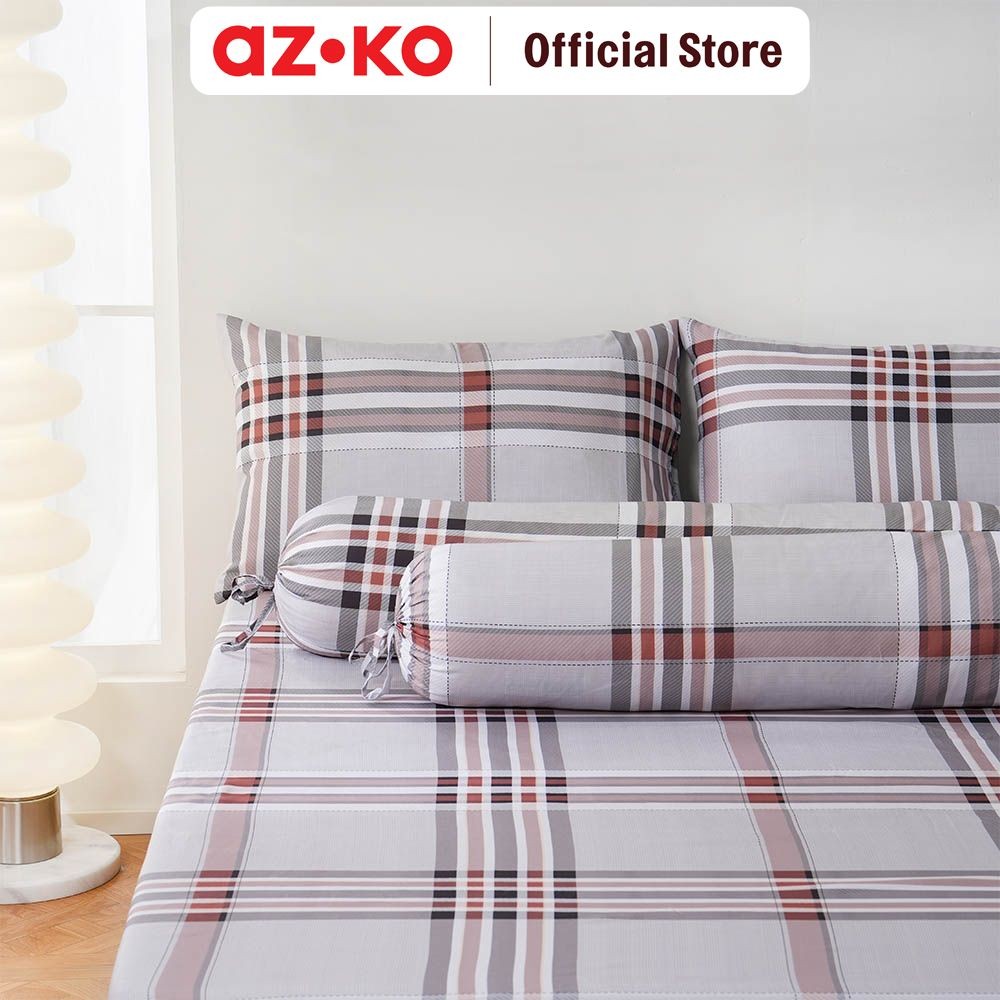 AZKO Sleeplite Set Seprai Microfiber Stripe Coco Sprei Seprai Aesthetic Seprei Sheet Set Bed Sheet A