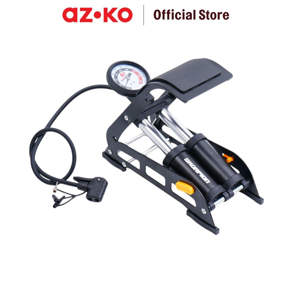 AZKO Skorpion Pompa Sepeda Foot - Hitam Bike Pumps Bicycle Pump Pompa Angin Ban Multifungsu Perlengk