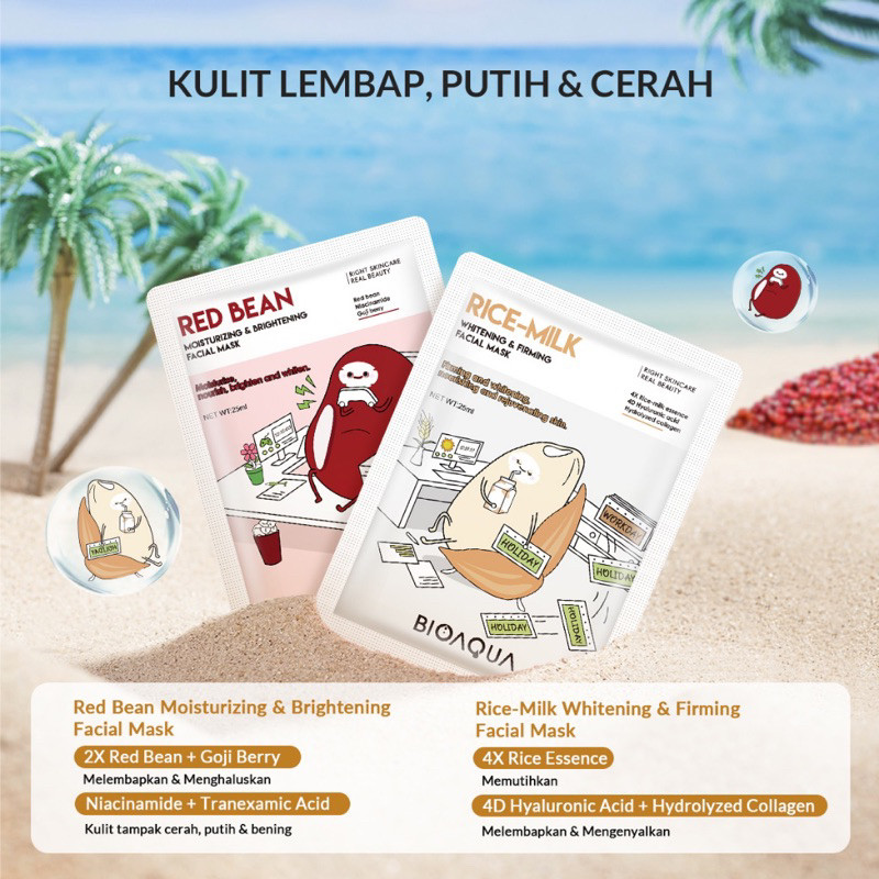 (GAT) Masker Wajah Bioaqua Sheet Mask BPOM Masker Topeng Bioaqua /masker bioqua / masker wajah BIOAQ
