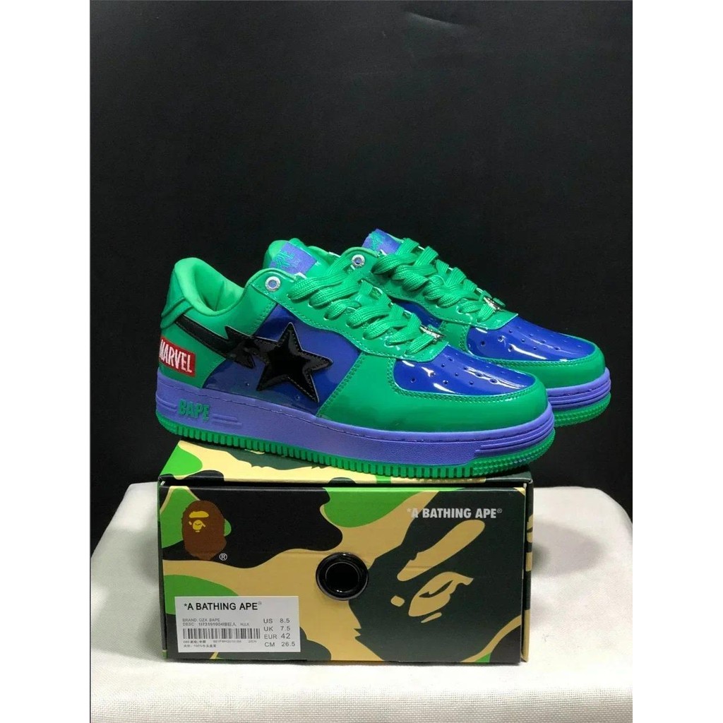 A BATHING APE Men and Women Vibe BapeGoose Sports Sneakers Unisex Air None-Slip Breathable Bapesta L