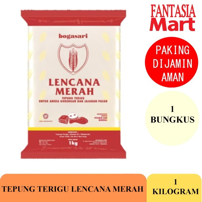 

BOGASARI TEPUNG TERIGU LENCANA MERAH 1 KILOGRAM FANTASIA DENGAN PAKING AMAN
