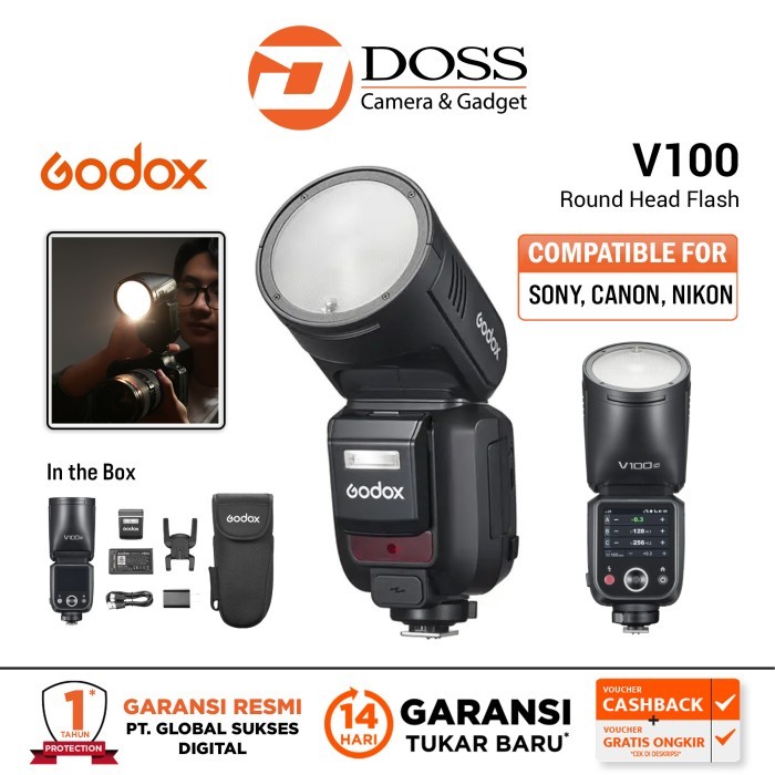 Godox V100 Round Head Flash V-100 Godox Flash