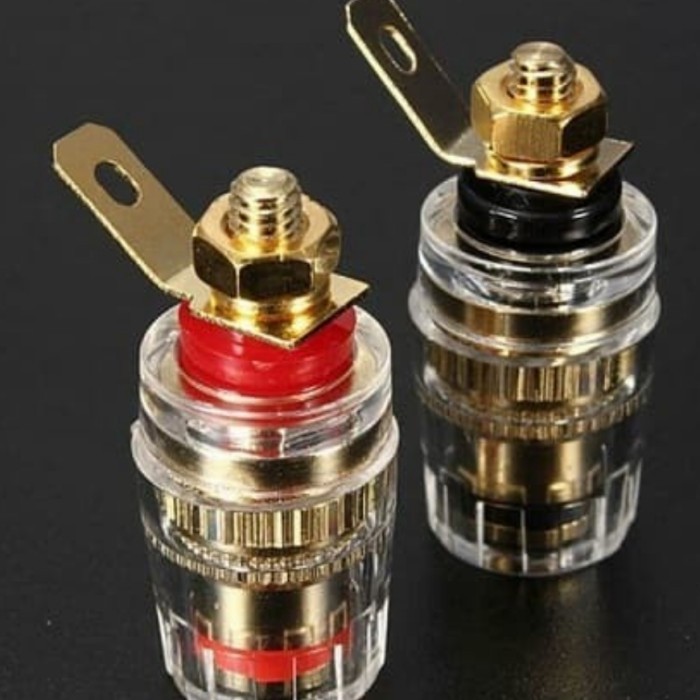 SB99 terminal speaker binding post transparan emas 4mm 4 mm banana plug
