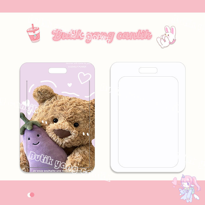 

ID Card Holder,Tempat Kartu Beruang Terong Kawaii, cocok untuk kantor/sekolah, kartu pelajar/kartu transportasi, kartu akses, KTP, Flazz, kartu kredit elektronik, dan mata uang elektronik.