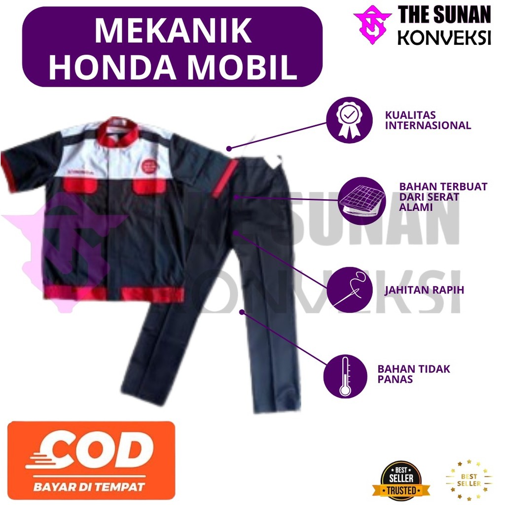 Seragam Honda Mobil New | Wearpack Honda Mobil | Wearpack Honda Mobil Hitam | Wearpack Bengkel Honda