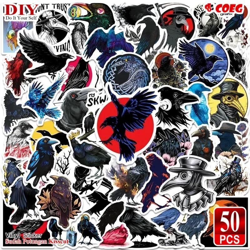 

50PCS Stiker Burung Gothic Lucu Vinyl Aesthetic Korea CG107 - Dekorasi Helm, Sepeda Listrik, Tas Koper, Kulkas