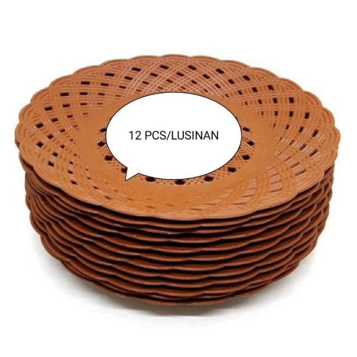 BEST PROMO!!! PIRING ROTAN PLASTIK LUSINAN - 1 LUSINAN  - 1 LUSINAN