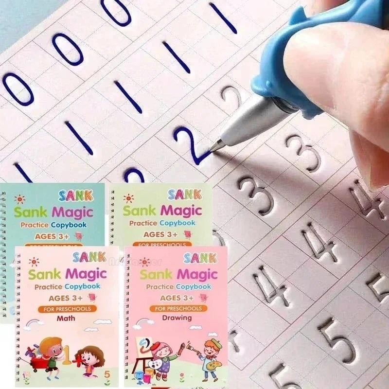 

SANK Magic Copybook Free Shipping Montessori Writing Toys Children Learn Alphabet Book for Calligraphy Math Copy Book for Kids