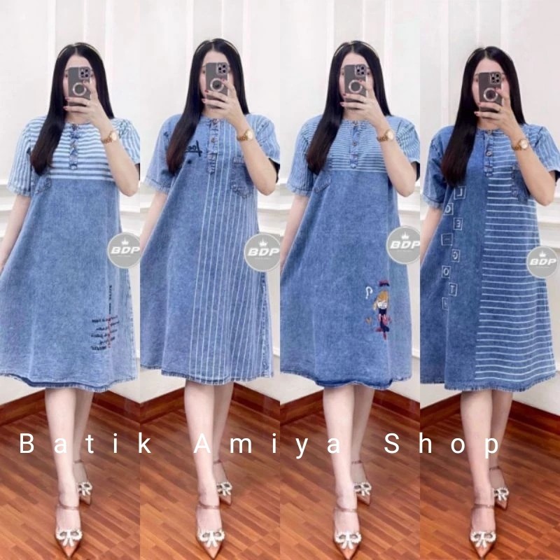 TERBARU DASTER JEANS RESlETING DEPAN  DRESS JEANS PENDEK  DASTER KEKINIAN DASTER PREMIUM CHIBI PENDE