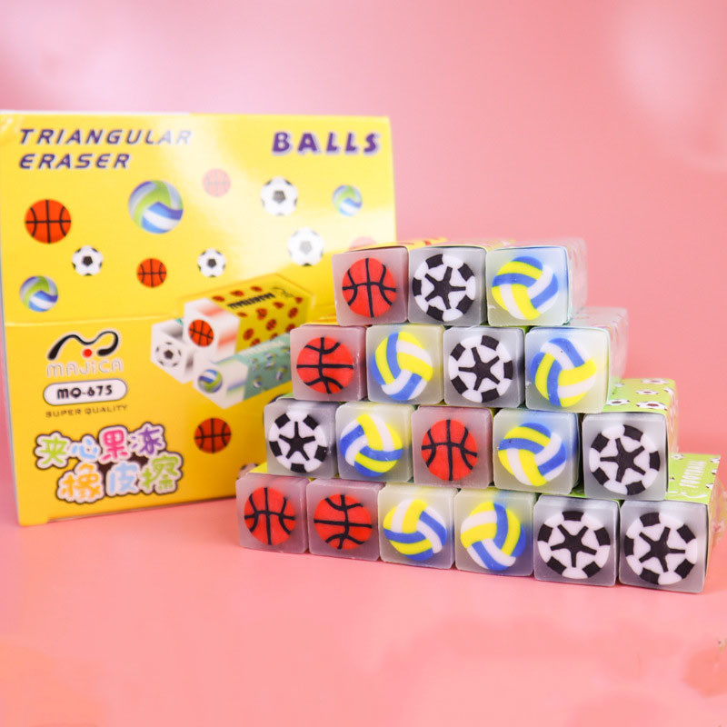 

1 Pieces Lytwtw's Cute Kawaii Creative Sport Ball Eraser Rubber Stationery School Supply Novelty Lovely Eraser