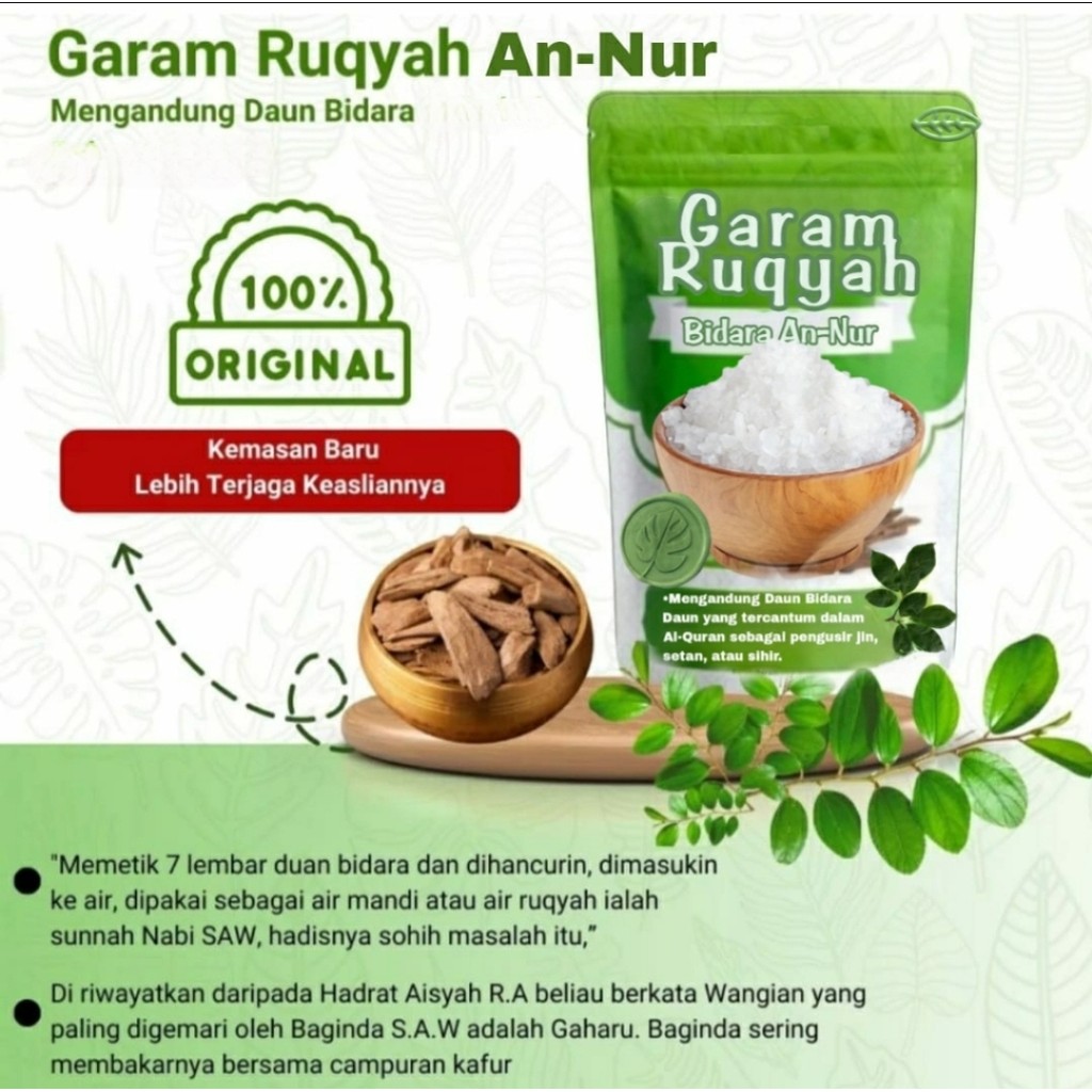 

Garam Ruqyah Bidara An-nur 100% Original Wasilah Pembuka Aura Usaha, Karir, Jodoh, Rezeki Sudah DiAsma