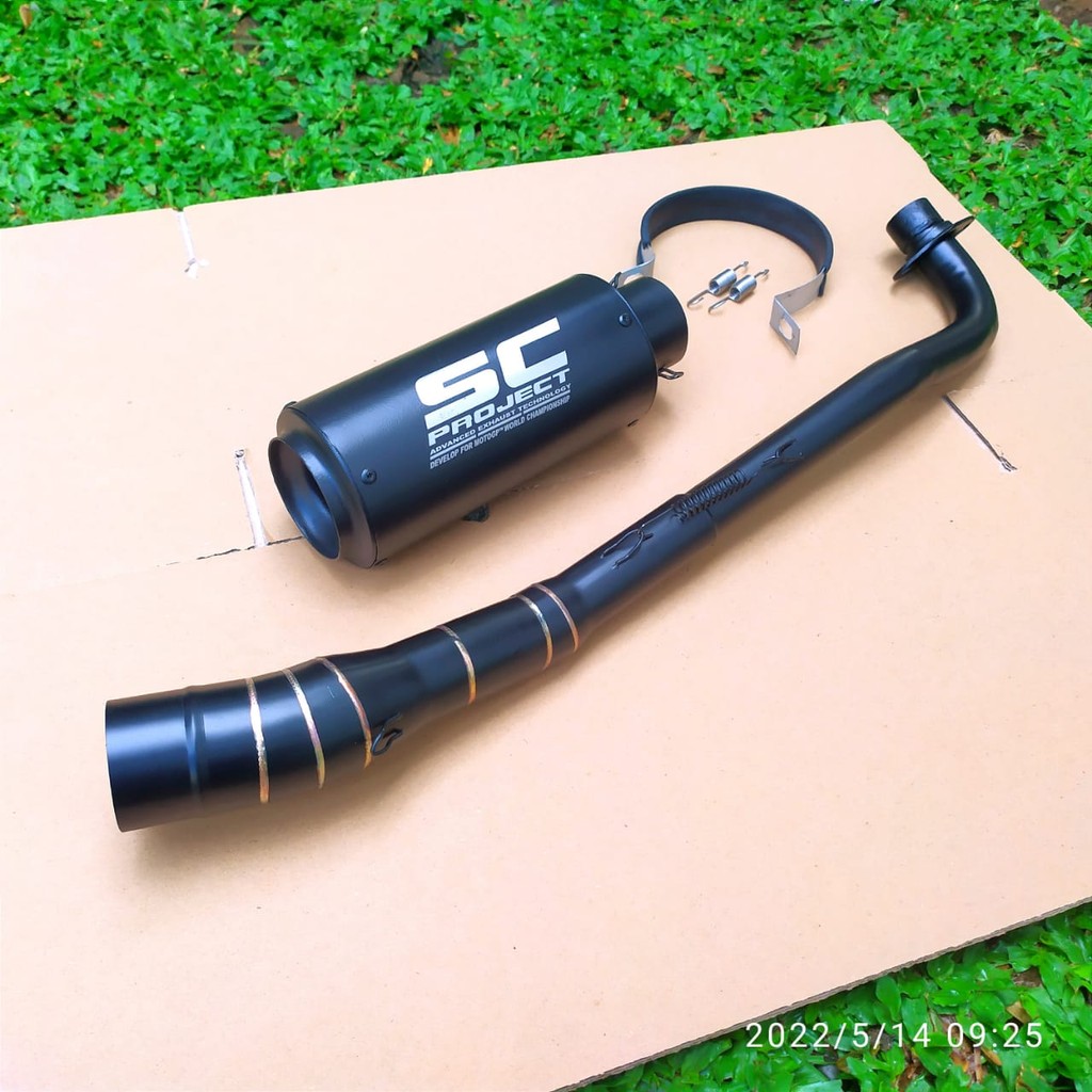 [ PROMO ] KNALPOT RACING SC PROJECT bLACK UTK SUPRA X 125 110, VEGA R ZR, JUPITER Z, REVO ABSOLUTE, 