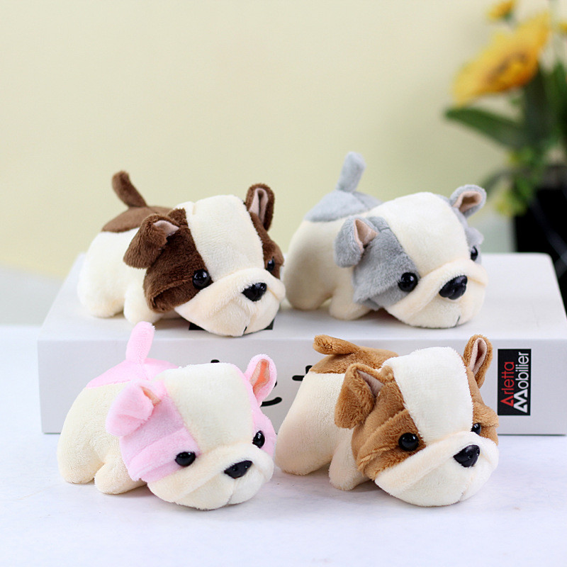 Fun Lovely Dog Small Doll Pendant Cute Simulation Puppy Plush Toy Keychain Bag Pendant Plush Bulldog