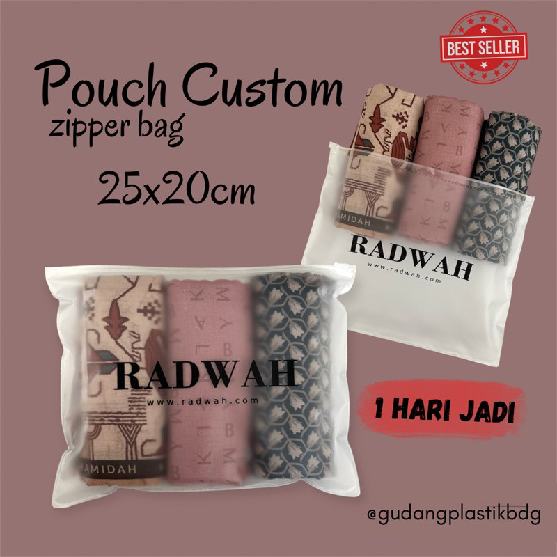 Custom pouch zipper bag Zipplok  Travel sablon kantong plastik 25x20 Premium PVC
