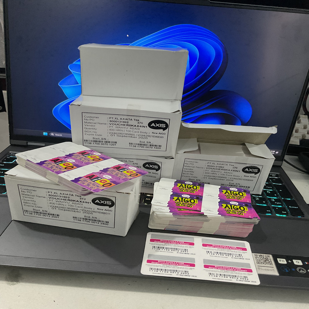 Voucher Kosong Axis 1 Box 400 SN Nasional exp hingga 2027