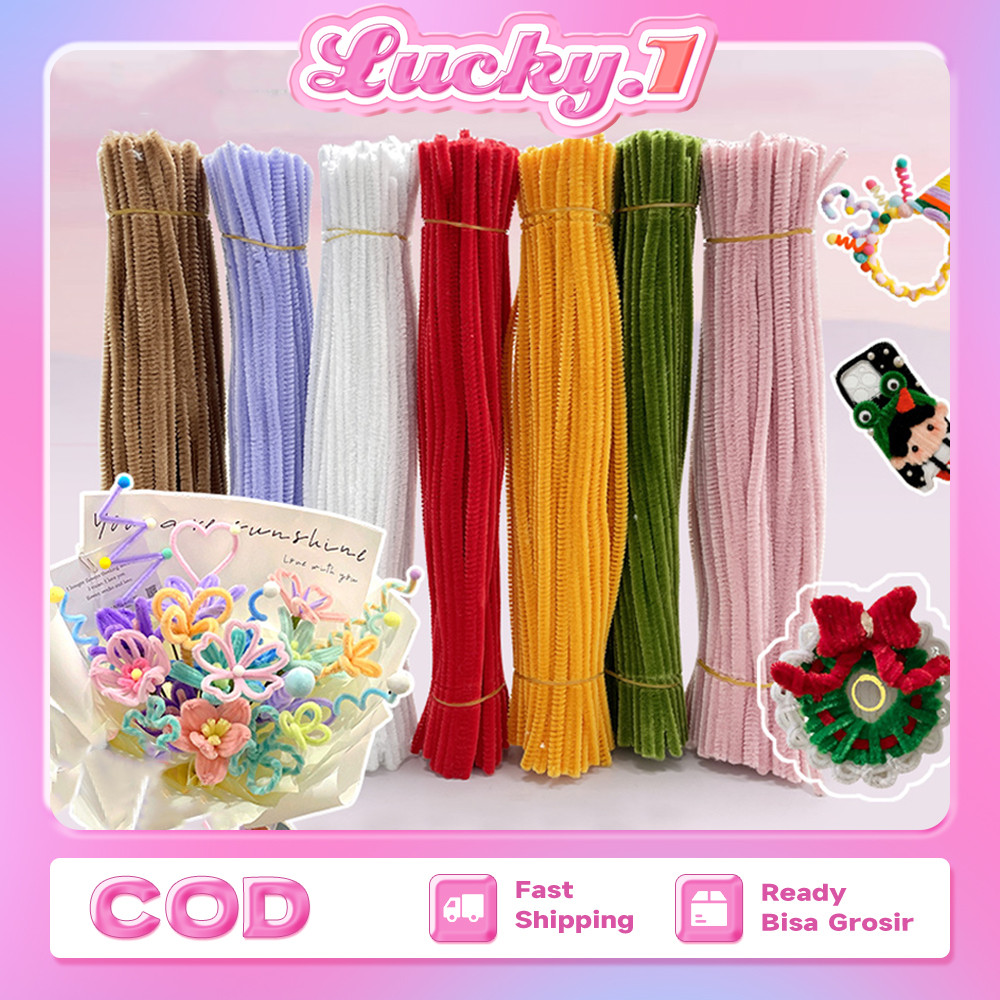 100Pcs Kawat Bulu Mercy Wire Craft Pipe Toys Pipe Cleaner Gembul DIY Kawat Bulu Bunga
