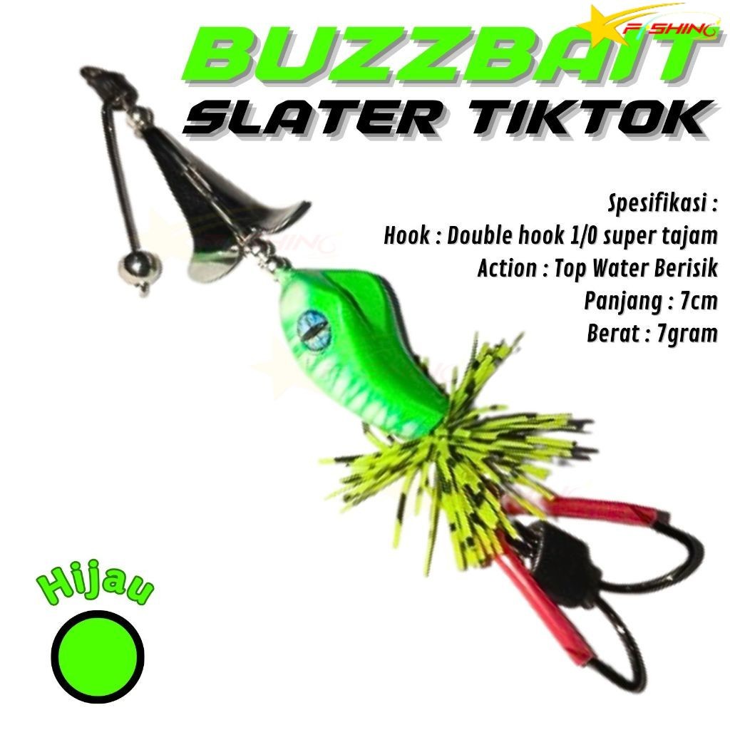 Lure Casting Gabus Toman Buzzbait Mini Slater Tiktok Super Berisik Umpan pancing