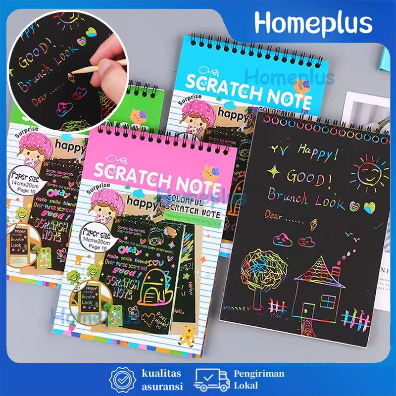 

Magic Color Rainbow Scratch Paper Note Book / Mewarnai Anak Magic Scratch
