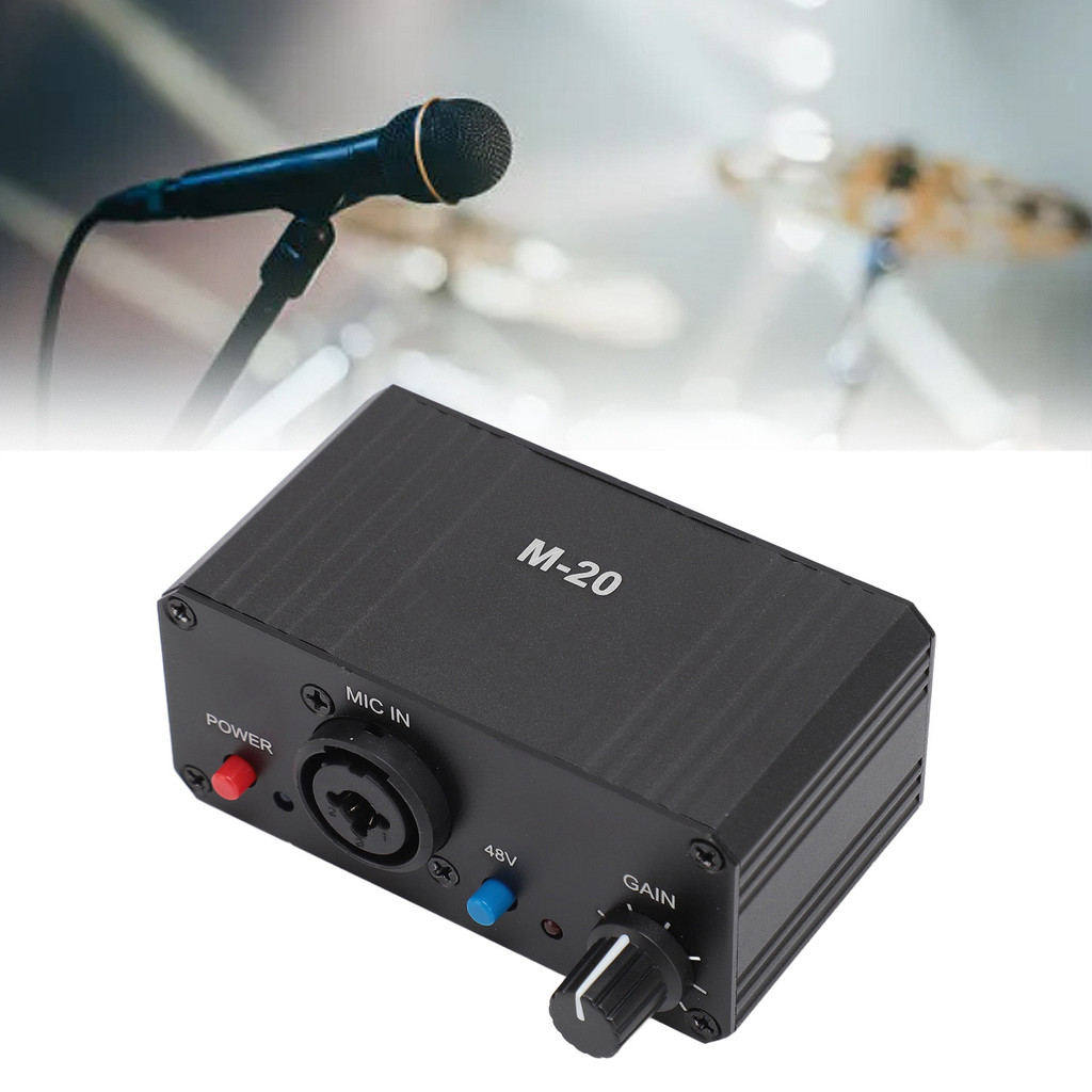 Microphone Preamp High Gain 48V Phantom Power XLR Output Mic Preamplifier For Dynamic And Condenser 