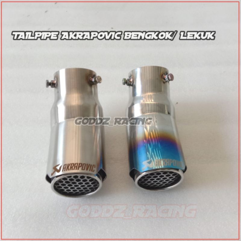 Muffler Exhaust Tip ( LEKUK ) Variasi Ujung Knalpot Mobil Variasi Akrapovic Jaring Stainles Tinggal 