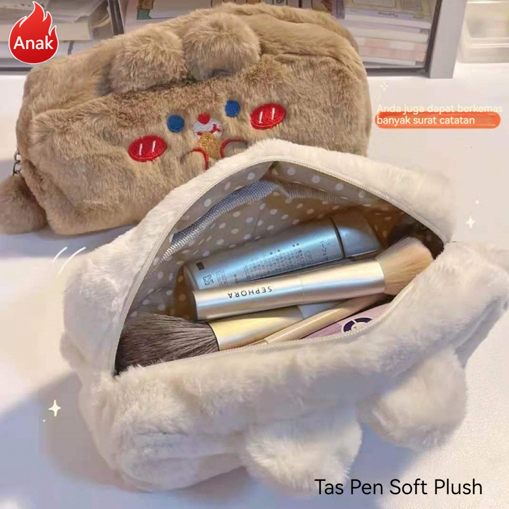 

Bayi Tempat Pensil Bulu Soft Cute/ Tas Pensil Kosmetik/ Pouch Makeup Kecil Tempat Pensil Kotak Pensil Fluffy Bear Plush Kapasitas Besar Premium Quality Pencil Case Anak-Anak