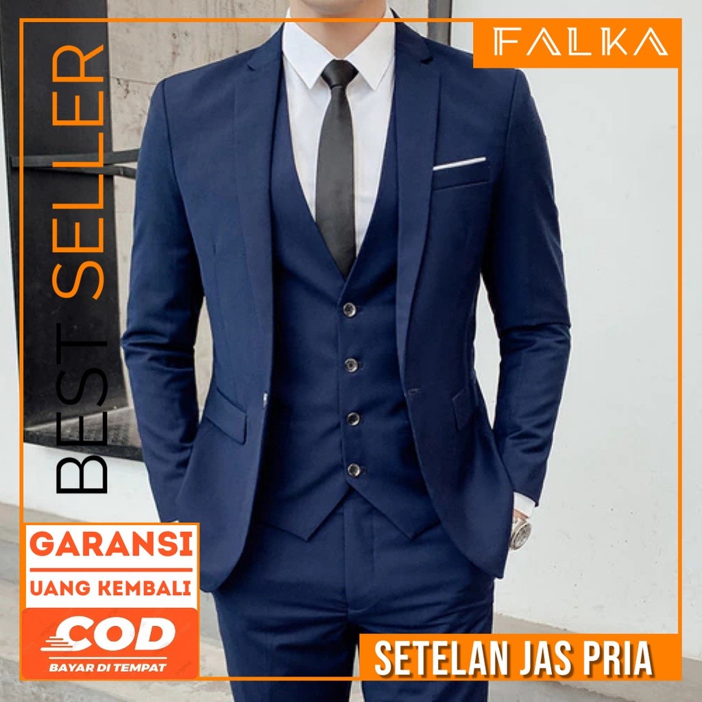 RB Setelan Jas Pria Tuxedo 3 IN 1 Pria Setelan Jas Pria Formal
