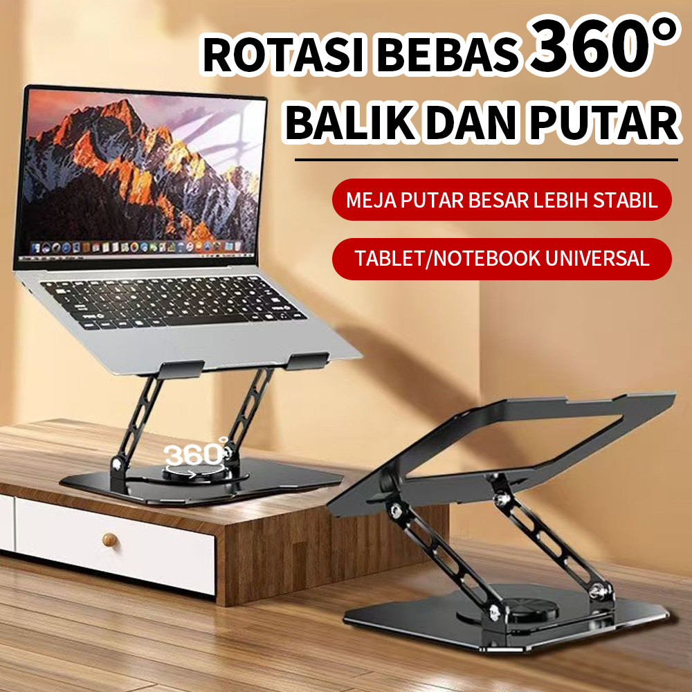Foldable Ergonomic Aluminium 360° Rotatable Multifungsi Dapat Dilipat For Macbook Ipad Asus Acer Sam