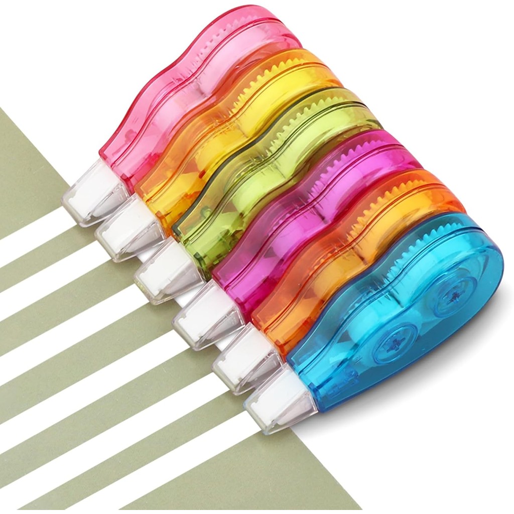 

6pcs Mini Correction Tape for Instant Correction School Office Supplies, (Rainbow)