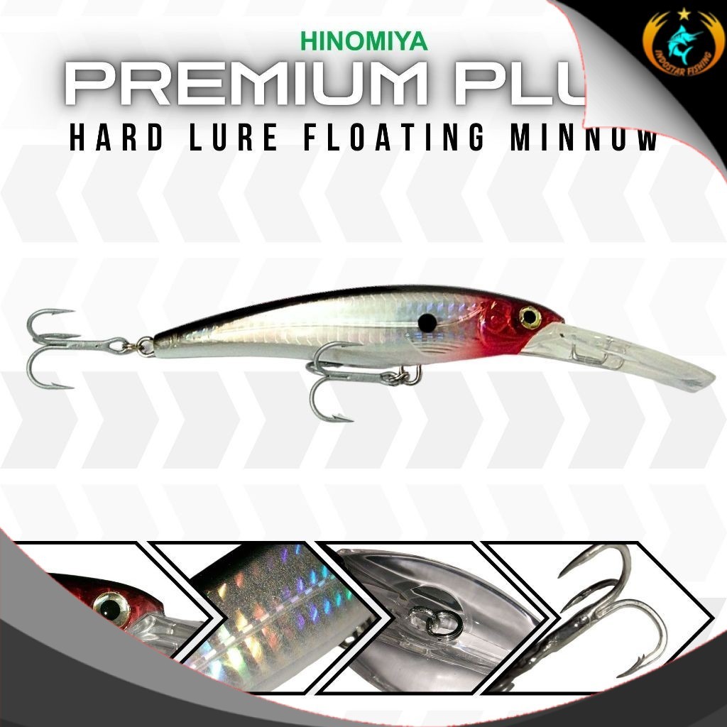 Umpan Casting Trolling HINOMIYA Premium Plus 9046 Minnow 12cm 32gr Floating - Indostar fishing