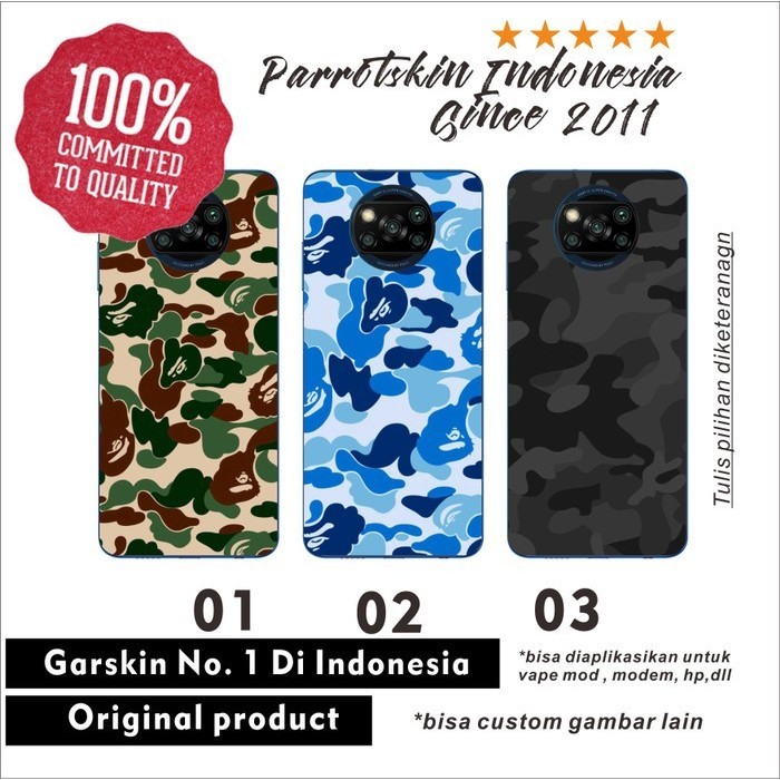 

Garskin Xiaomi Poco X3 Pro anti gores jamur back case bape camo army