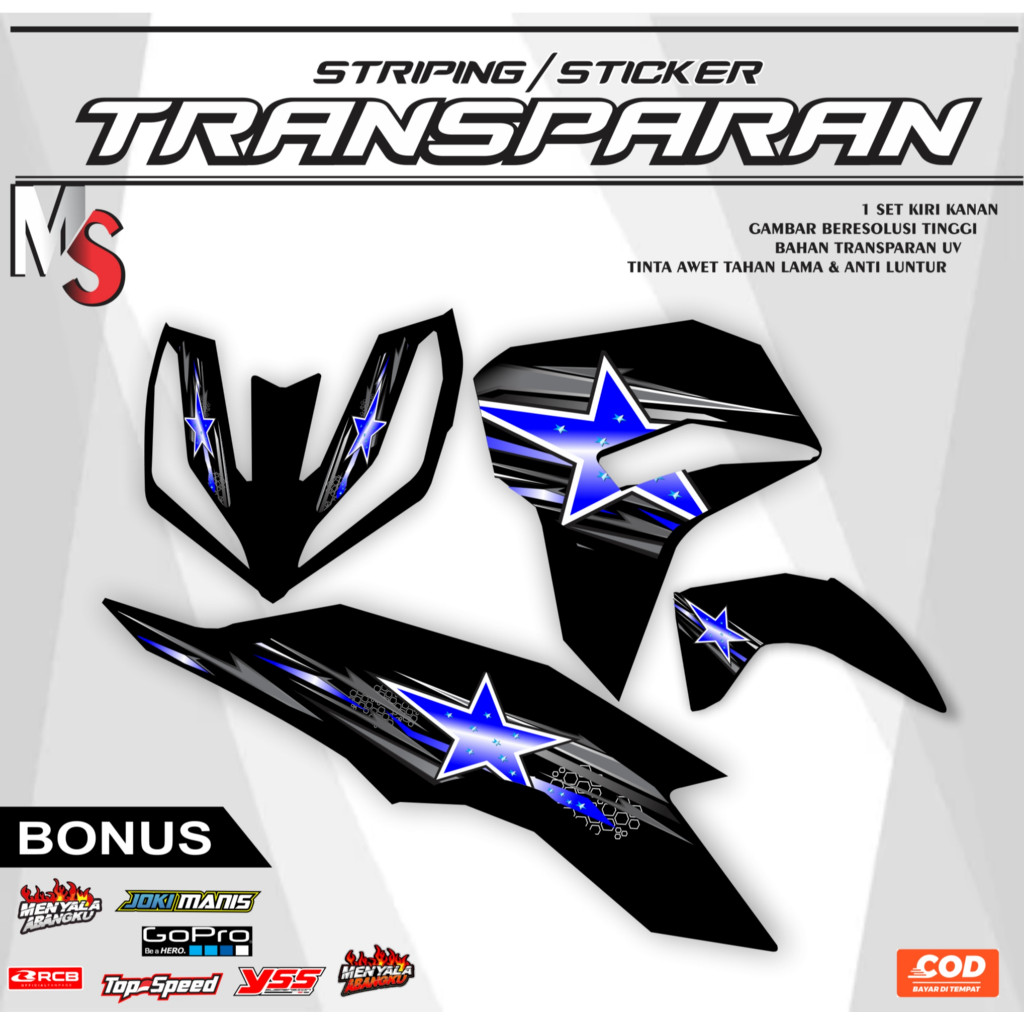STRIPING TRANSPARAN VARIO GEN 2 NEW STIKER BENING MOTIF BINTANG HONDA VARIO GEN 2 04 VARIASI MOTIF