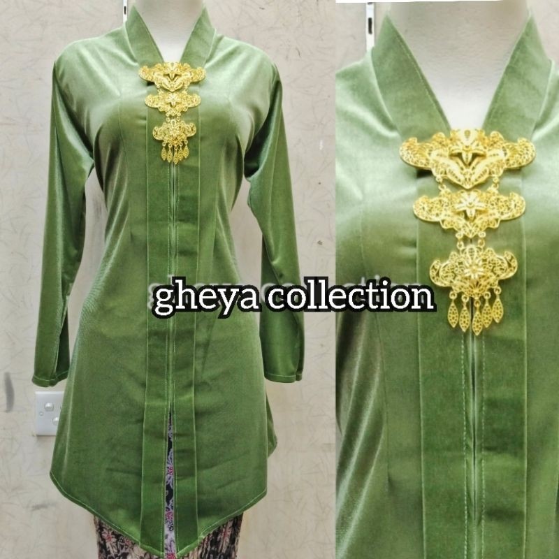 ATASAN KEBAYA TUNIK KARTINI BELUDRU LENGAN PANJANG||KEBAYA ACARA FORMAL MODERN