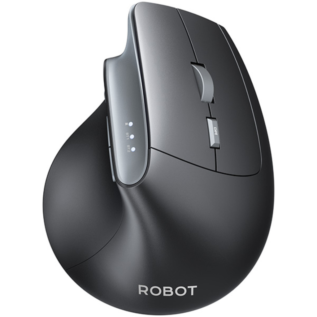 ROBOT Guru Master 2 Mouse Wireless + Bluetooth Vertikal 3200 Dpi Rechargeable Battery Silent
