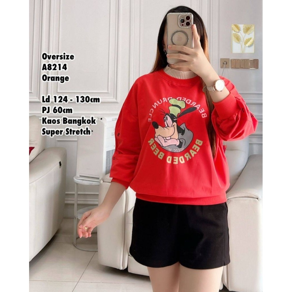 GLO A8214 KAOS JUMBO WANITA IMPORT / SWEATER JUMBO WANITA / READY / REALPICT