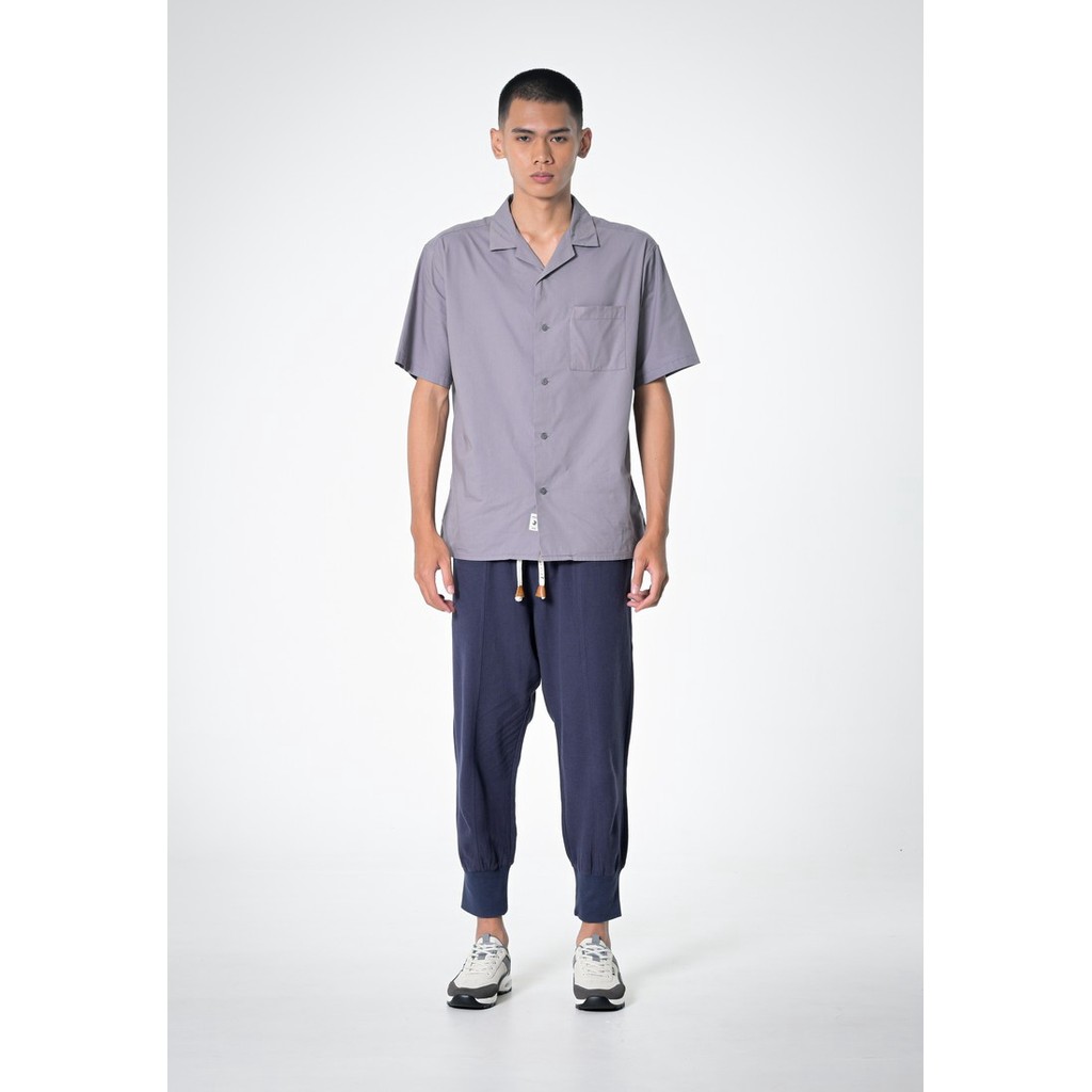 3Second Basic Shirt Cuban Collar Cotton Gray 230423