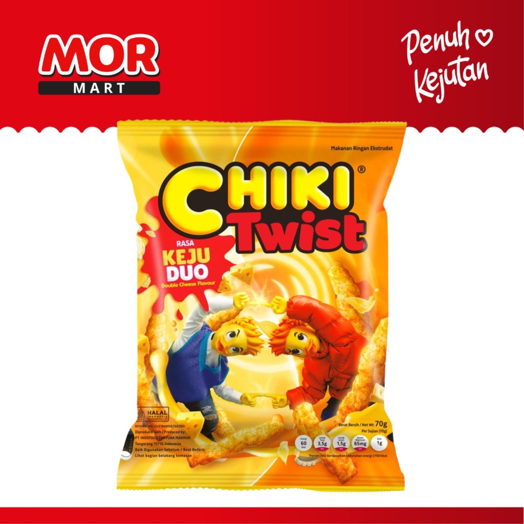 

CHIKI TWIST Double Cheese Rasa Keju Duo 70 gr