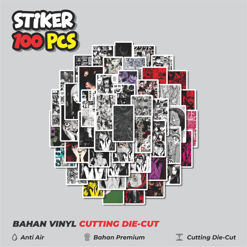 

Terbaru! 50 pcs Stiker Anime Horor Junji Ito Collection Dekorasi Lucu Kreatif untuk Notebook, Skateboard, HP