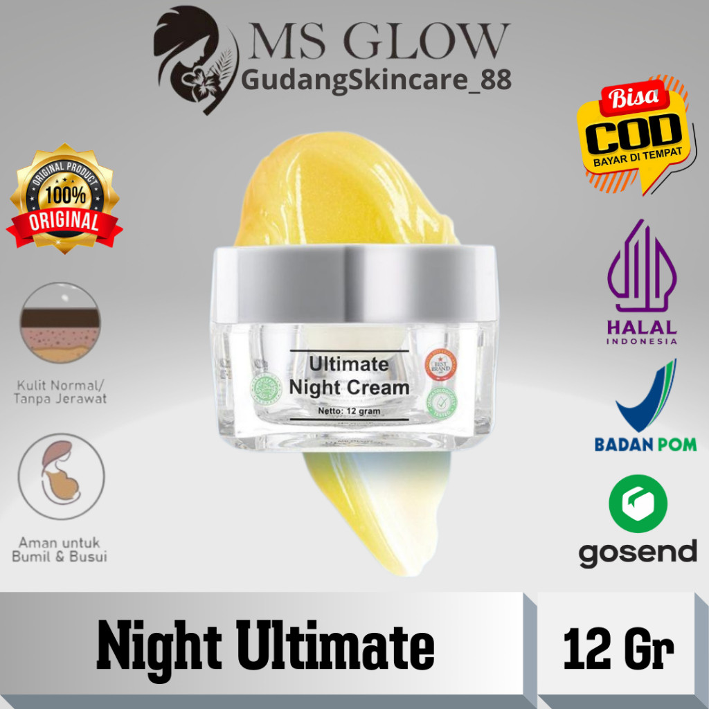 Night Cream Ultimate Ms Glow Cream Flek Hitam Membandel Krim Ms Glow Flek Hitam Noda Hitam