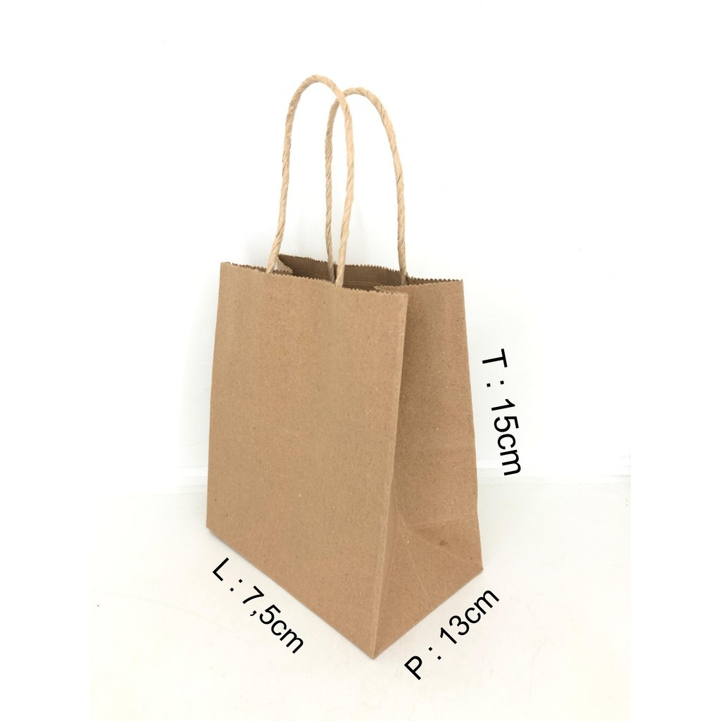 

25 PCS PAPERBAG XS 13X7,5X15 CM COKLAT TALI TWIST BC125/201375