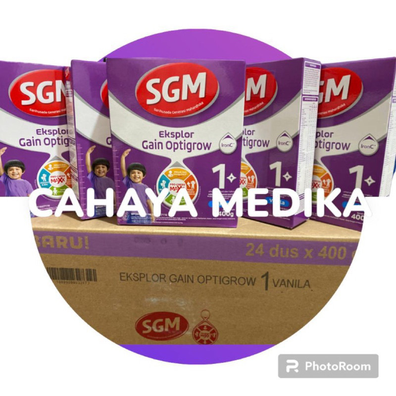 

5 DUS SGM GAIN OPTIGROW 1+ VANILLA 400 GR | FORMULASI NUTRIGIZI LENGKAP
